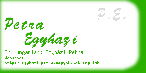 petra egyhazi business card